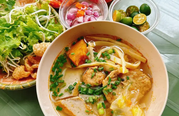 Fishcake noodle soup Da Nang Vietnam