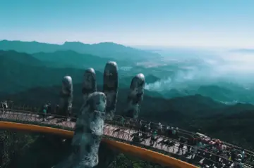 Golden bridge Ba Na Hills in Da Nang a true architectural marvel